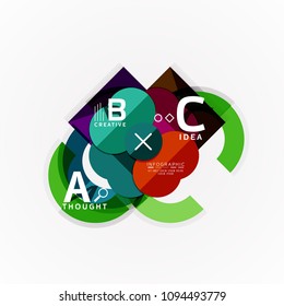 Abstract geometric option infographic banners, a b c steps process. Vector illustration