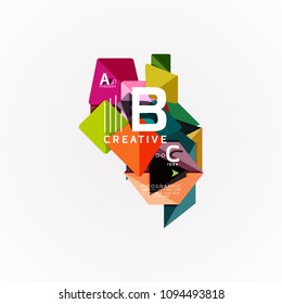Abstract geometric option infographic banners, a b c steps process. Vector illustration