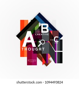 Abstract geometric option infographic banners, a b c steps process. Vector illustration
