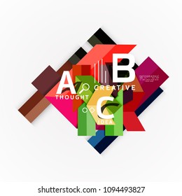 Abstract geometric option infographic banners, a b c steps process. Vector illustration