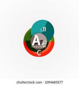 Abstract geometric option infographic banners, a b c steps process. Vector illustration