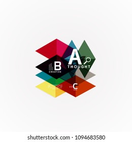 Abstract geometric option infographic banners, a b c steps process. Vector illustration