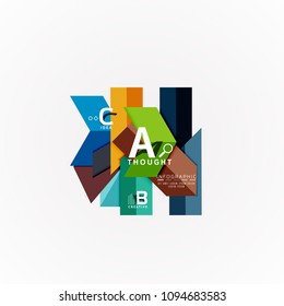 Abstract geometric option infographic banners, a b c steps process. Vector illustration