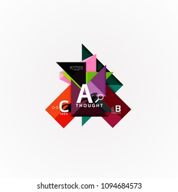 Abstract geometric option infographic banners, a b c steps process. Vector illustration