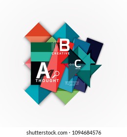 Abstract geometric option infographic banners, a b c steps process. Vector illustration