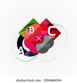 Abstract geometric option infographic banners, a b c steps process. Vector illustration