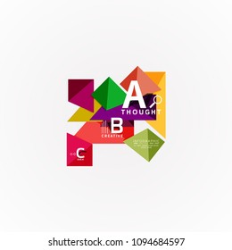 Abstract geometric option infographic banners, a b c steps process. Vector illustration