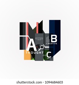 Abstract geometric option infographic banners, a b c steps process. Vector illustration