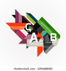 Abstract geometric option infographic banners, a b c steps process. Vector illustration