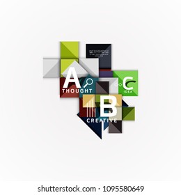 Abstract geometric option infographic banners, a b c steps process. Vector illustration
