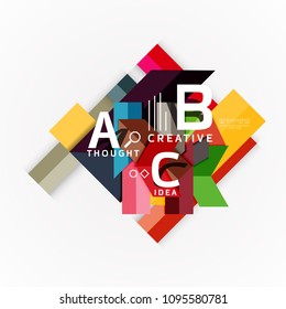 Abstract geometric option infographic banners, a b c steps process. Vector illustration