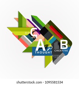 Abstract geometric option infographic banners, a b c steps process. Vector illustration