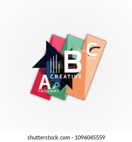 Abstract geometric option infographic banners, a b c steps process. Vector illustration