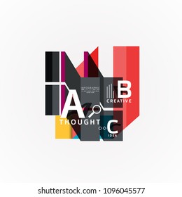 Abstract geometric option infographic banners, a b c steps process. Vector illustration