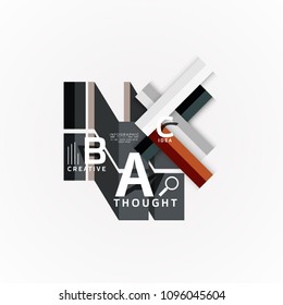 Abstract geometric option infographic banners, a b c steps process. Vector illustration
