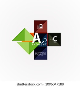 Abstract geometric option infographic banners, a b c steps process. Vector illustration