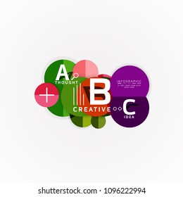 Abstract geometric option infographic banners, a b c steps process. Vector illustration