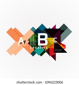 Abstract geometric option infographic banners, a b c steps process. Vector illustration