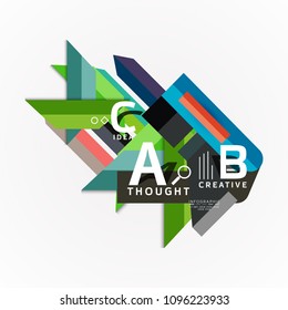 Abstract geometric option infographic banners, a b c steps process. Vector illustration