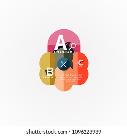 Abstract geometric option infographic banners, a b c steps process. Vector illustration