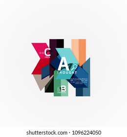 Abstract geometric option infographic banners, a b c steps process. Vector illustration