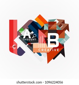 Abstract geometric option infographic banners, a b c steps process. Vector illustration