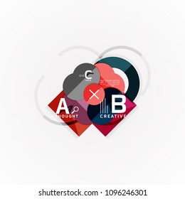 Abstract geometric option infographic banners, a b c steps process. Vector illustration