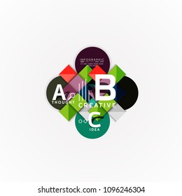 Abstract geometric option infographic banners, a b c steps process. Vector illustration