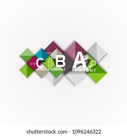 Abstract geometric option infographic banners, a b c steps process. Vector illustration