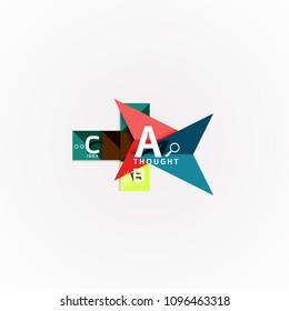 Abstract geometric option infographic banners, a b c steps process. Vector illustration