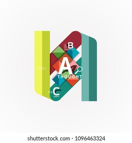 Abstract geometric option infographic banners, a b c steps process. Vector illustration