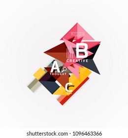 Abstract geometric option infographic banners, a b c steps process. Vector illustration