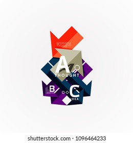 Abstract geometric option infographic banners, a b c steps process. Vector illustration
