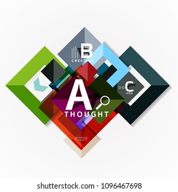 Abstract geometric option infographic banners, a b c steps process. Vector illustration