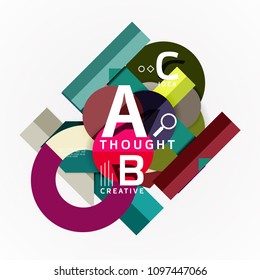 Abstract geometric option infographic banners, a b c steps process. Vector illustration