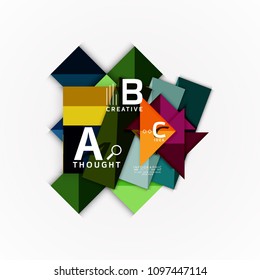 Abstract geometric option infographic banners, a b c steps process. Vector illustration