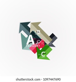 Abstract geometric option infographic banners, a b c steps process. Vector illustration