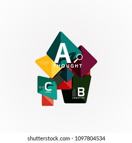 Abstract geometric option infographic banners, a b c steps process. Vector illustration