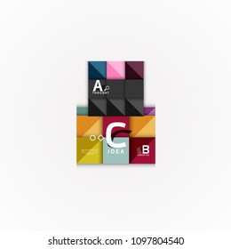 Abstract geometric option infographic banners, a b c steps process. Vector illustration