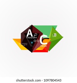 Abstract geometric option infographic banners, a b c steps process. Vector illustration