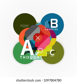 Abstract geometric option infographic banners, a b c steps process. Vector illustration