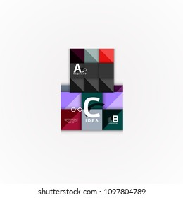 Abstract geometric option infographic banners, a b c steps process. Vector illustration