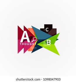 Abstract geometric option infographic banners, a b c steps process. Vector illustration