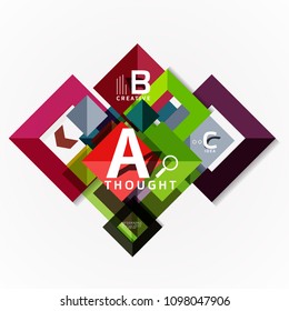 Abstract geometric option infographic banners, a b c steps process. Vector illustration