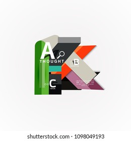 Abstract geometric option infographic banners, a b c steps process. Vector illustration