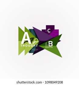 Abstract geometric option infographic banners, a b c steps process. Vector illustration