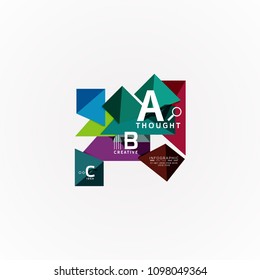 Abstract geometric option infographic banners, a b c steps process. Vector illustration