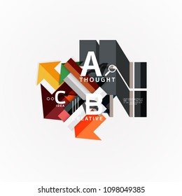 Abstract geometric option infographic banners, a b c steps process. Vector illustration