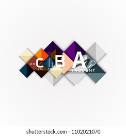 Abstract geometric option infographic banners, a b c steps process. Vector illustration