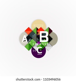Abstract geometric option infographic banners, a b c steps process. Vector illustration